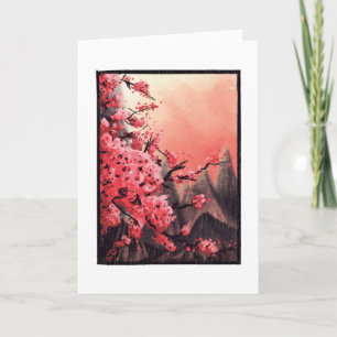 Cherry blossom landscape card