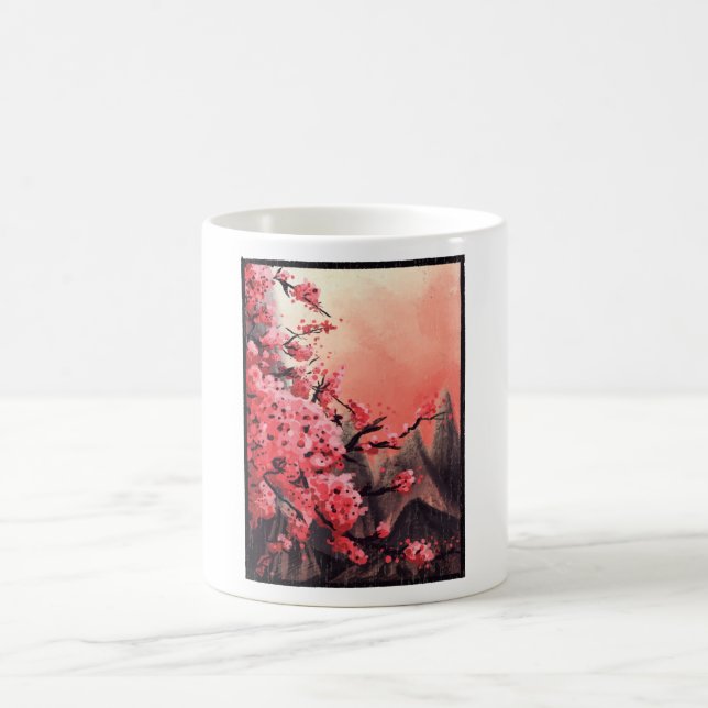 Cherry blossom landscape coffee mug (Center)