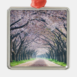 Cherry Blossom Lane Metal Ornament