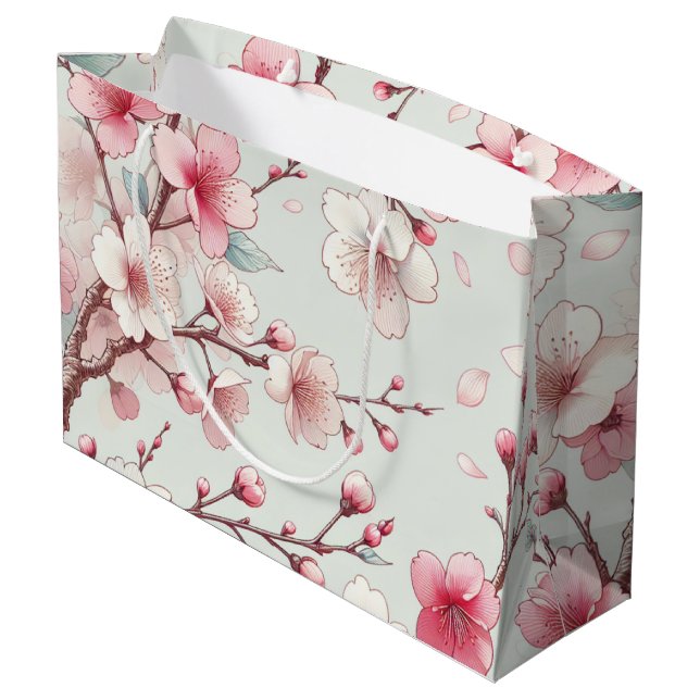 Cherry Blossom Large Gift Bag (Back Angled)