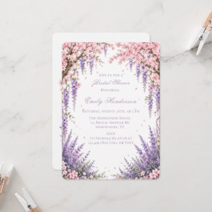 Cherry Blossom Lavender Tree Bridal Shower Invitation