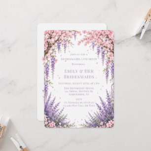 Cherry Blossom Lavender Tree Bridesmaids Luncheon Invitation