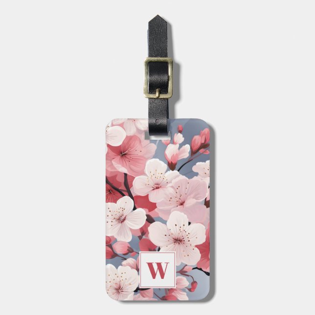 Cherry Blossom Luggage Tag (Front Vertical)