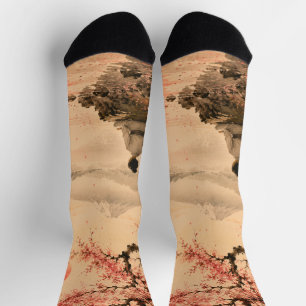 Cherry blossom meditation socks