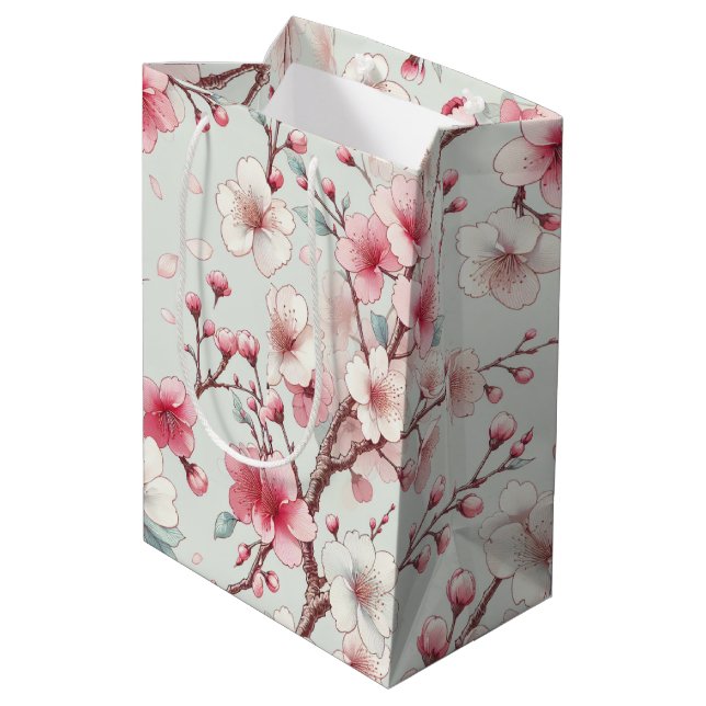 Cherry Blossom Medium Gift Bag (Back Angled)