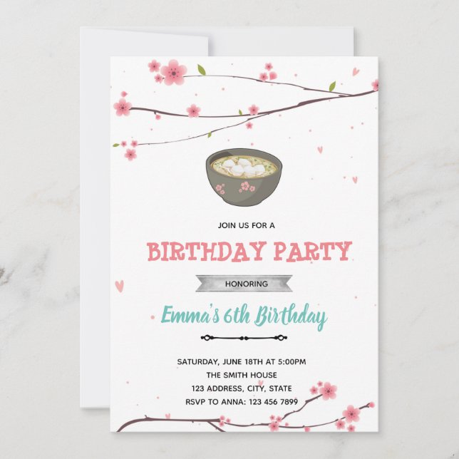 Cherry blossom miso theme invitation (Front)