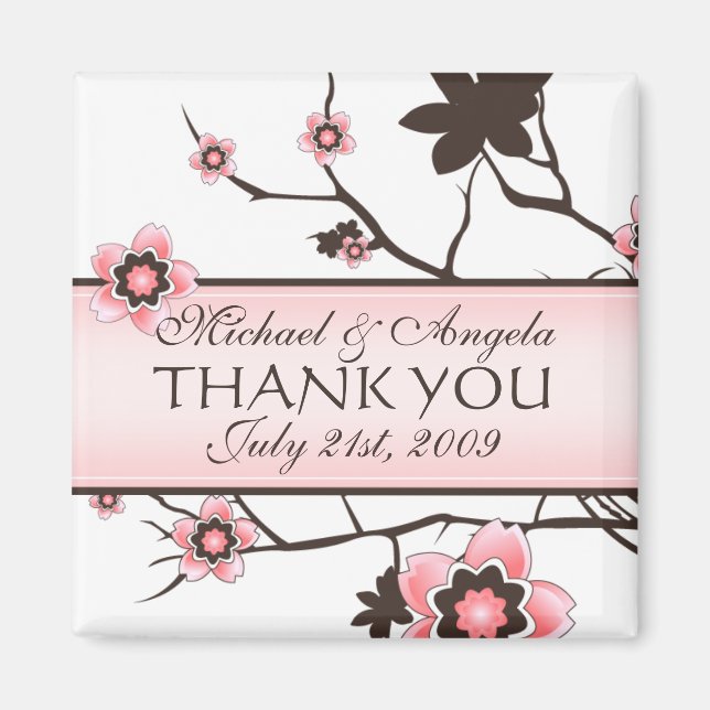 Cherry Blossom Modern Thank You Magnet (Front)