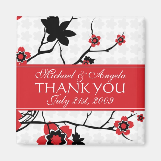 Cherry Blossom Modern Thank You Magnet (Front)
