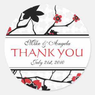 Cherry Blossom Modern Thank You Stickers