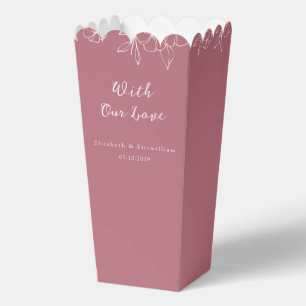 Cherry Blossom Monogram Crest With Our Love Pink  Favour Box