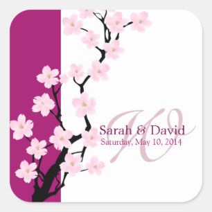 Cherry Blossom Monogram Sticker