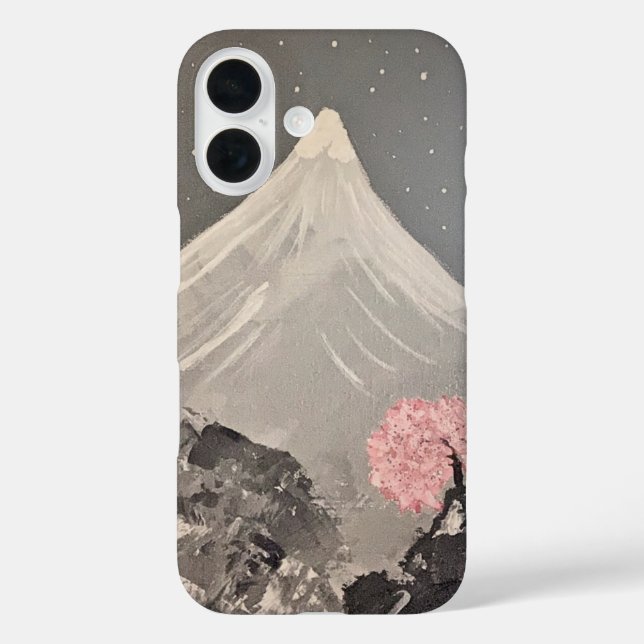 Cherry Blossom Mountain iPhone Case Nature Art Des (Back)