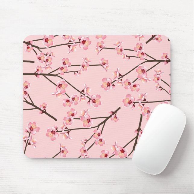 Cherry Blossom Mouse Pad (With Mouse)