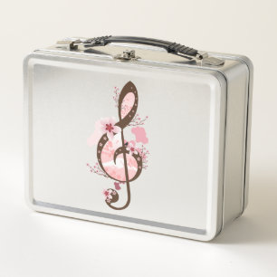 Cherry Blossom Music Metal Lunch Box