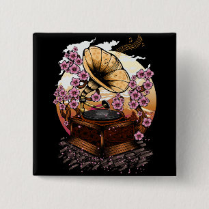 Cherry Blossom Musical 15 Cm Square Badge