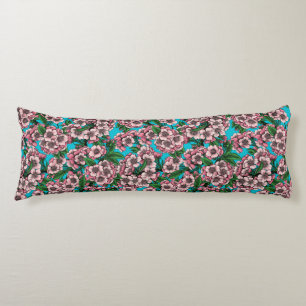 Cherry blossom on blue body cushion