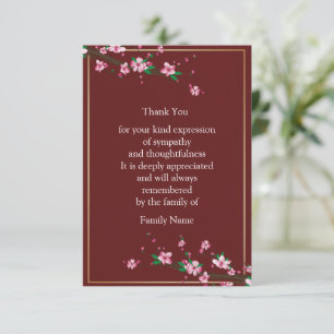 Cherry Blossom On Tree Branch Thank You Card