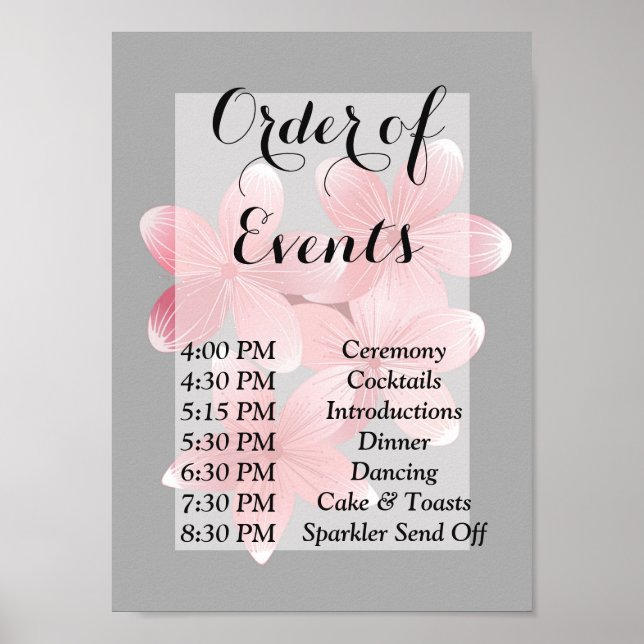 Cherry Blossom  Order of Events Poster (Front)