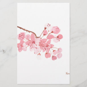 Cherry blossom original watercolour stationery