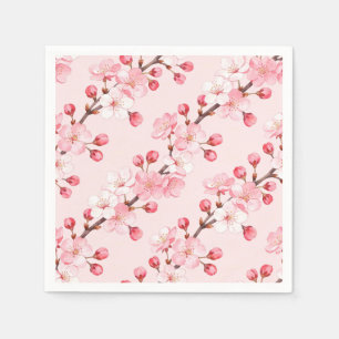 Cherry Blossom Paper Napkins, Pink Sakura Party Napkin
