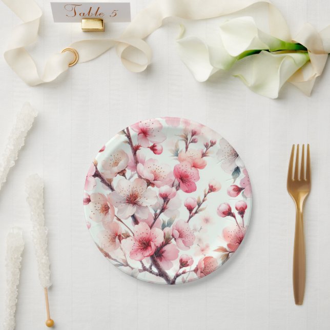 Cherry Blossom Paper Plate (Wedding)