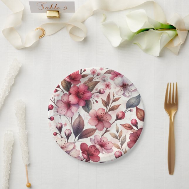 Cherry Blossom Paper Plate (Wedding)