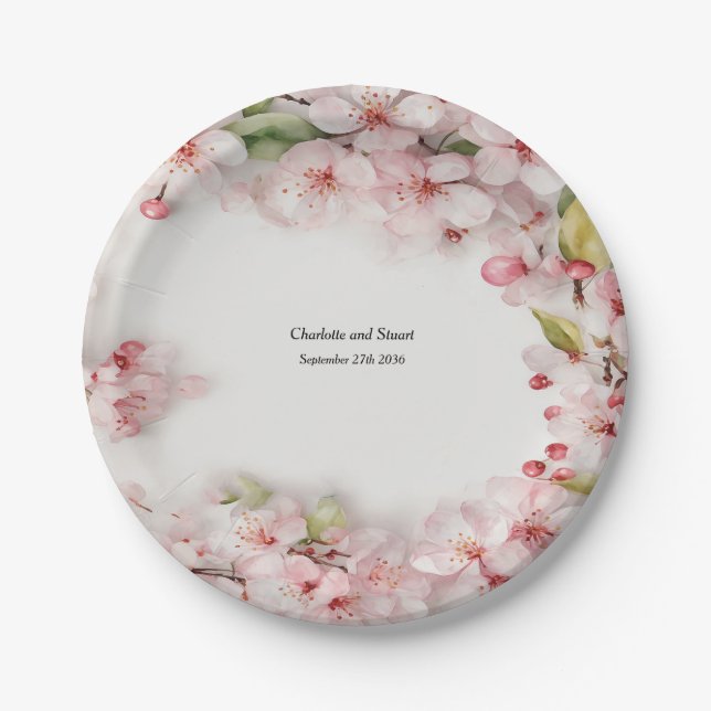 Cherry Blossom Paper Plate (Front)