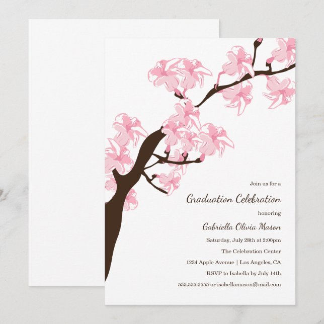 Cherry Blossom | Party Invitation (Front/Back)