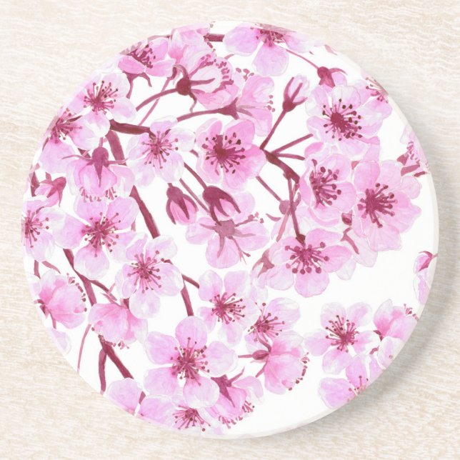 Cherry blossom pattern coaster (Front)