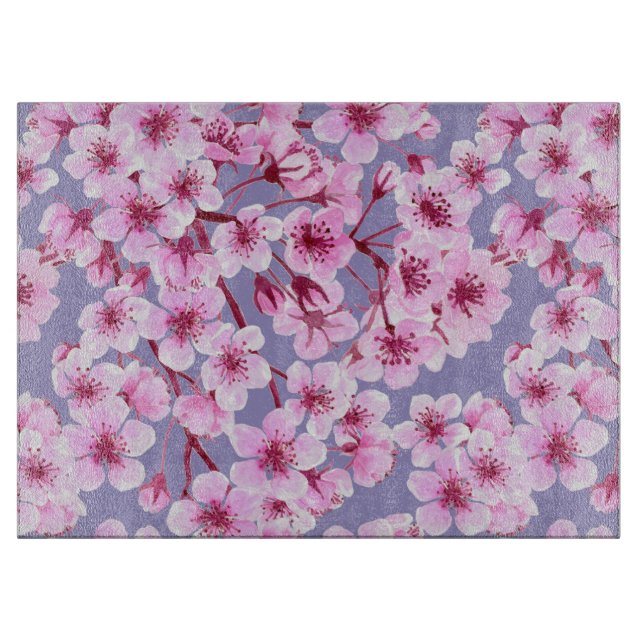 Cherry blossom pattern cutting board (Front)