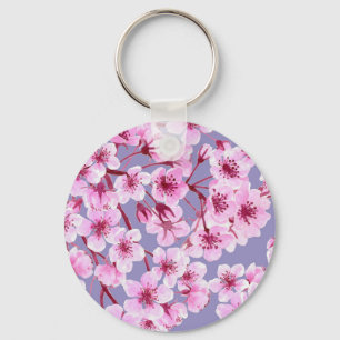 Cherry blossom pattern key ring