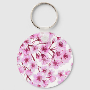 Cherry blossom pattern key ring