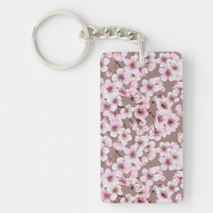 Cherry blossom pattern key ring