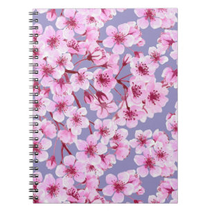 Cherry blossom pattern notebook