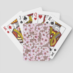 Cherry blossom pattern playing cards