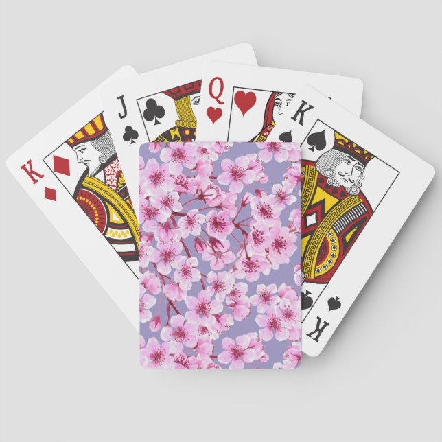Cherry blossom pattern playing cards (Back)