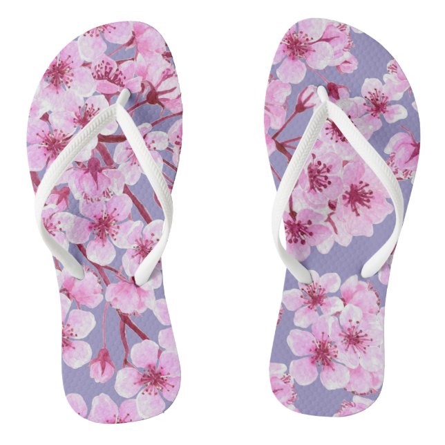 Cherry blossom pattern thongs (Footbed)