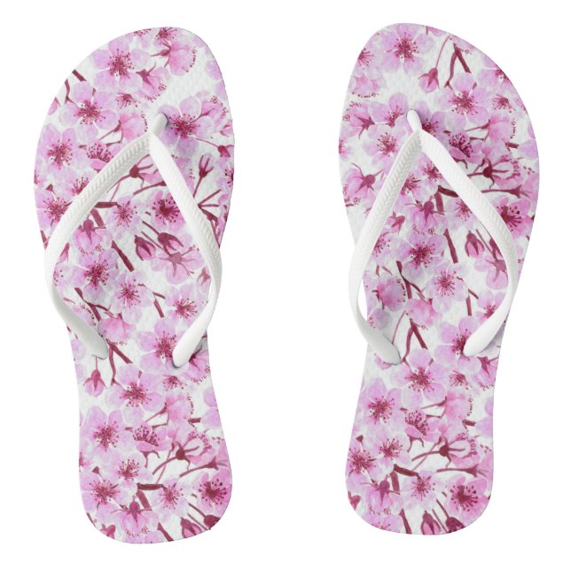 Cherry blossom pattern thongs (Footbed)