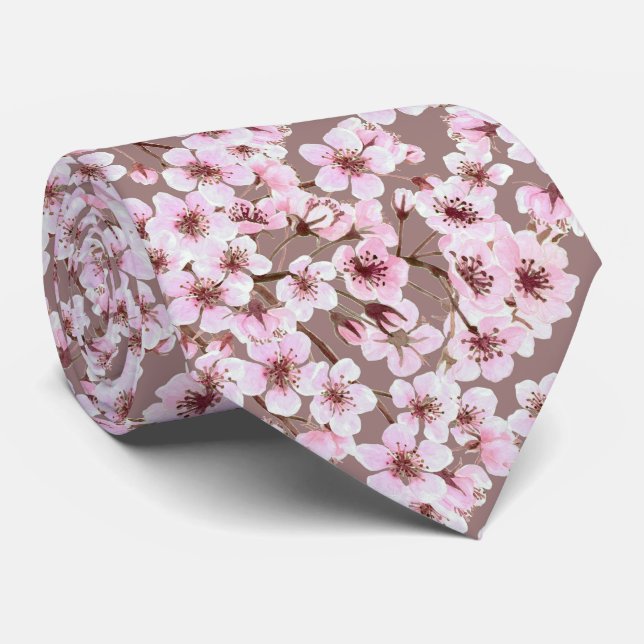 Cherry blossom pattern tie (Rolled)