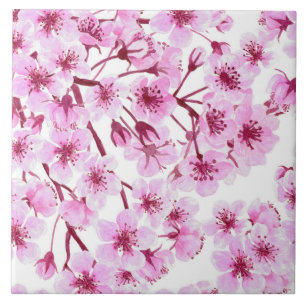 Cherry blossom pattern tile