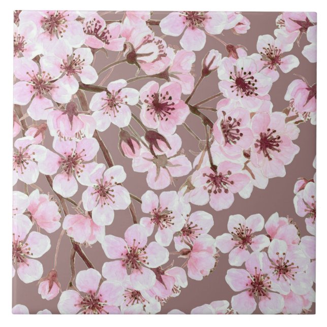 Cherry blossom pattern tile (Front)