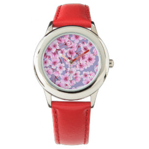 Cherry blossom pattern watch