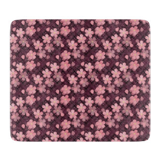 Cherry Blossom Pink and Wine Modern Cutting Board