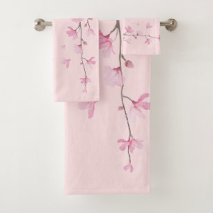 Cherry Blossom - Pink Bath Towel Set
