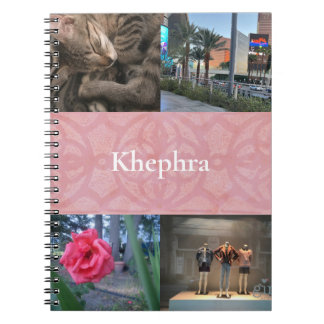 Cherry Blossom Pink Batik Collage and Name Notebook