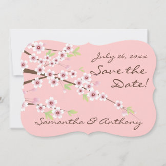 Cherry Blossom Pink/Brown Save the Date