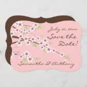 Cherry Blossom Pink/Brown Save the Date (Front/Back)