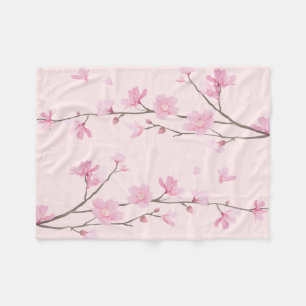 Cherry Blossom - Pink Fleece Blanket