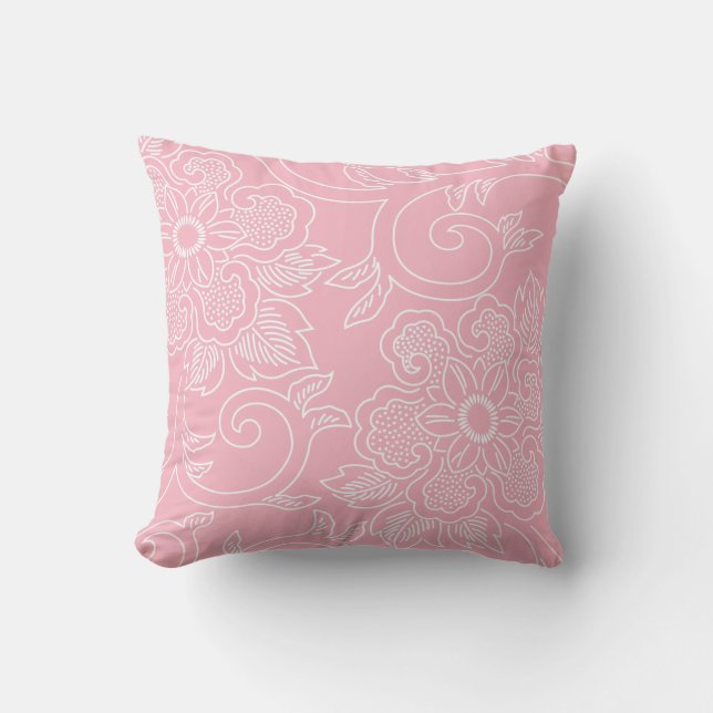 Cherry Blossom Pink Floral Pillow (Front)