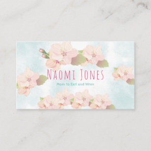 Cherry Blossom Pink Floral Watercolor Mummy Card